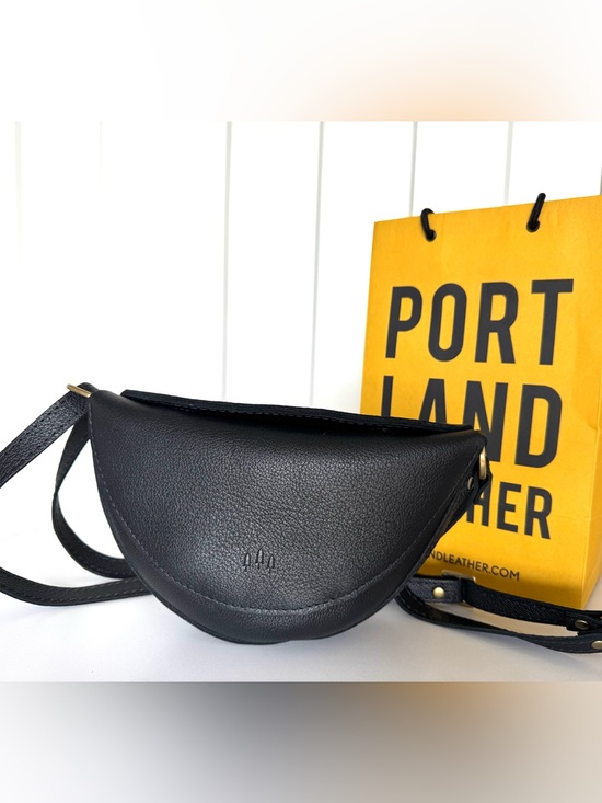 Portland Leather Handbags - Portland Leather Black Koala Crossbody with Adjustable Strap